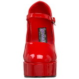 Rouge Verni 11 cm MARYJANE-50 Mary Jane Escarpins Haut Talon