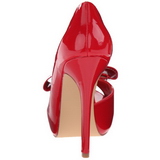 Rouge Verni 12 cm LUMINA-32 Chaussures Escarpins de Soirée