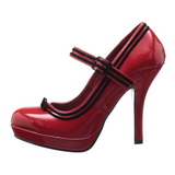 Rouge Verni 12 cm PINUP SECRET-15 Mary Jane Escarpins Haut Talon