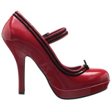 Rouge Verni 12 cm PINUP SECRET-15 Mary Jane Escarpins Haut Talon