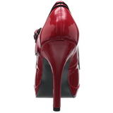 Rouge Verni 12 cm PINUP SECRET-15 Mary Jane Escarpins Haut Talon