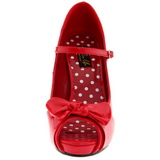 Rouge Verni 12 cm retro vintage CUTIEPIE-08 Escarpin Bout Ouvert