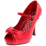 Rouge Verni 12 cm retro vintage CUTIEPIE-08 Escarpin Bout Ouvert