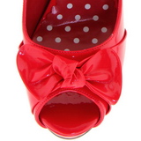 Rouge Verni 12 cm retro vintage CUTIEPIE-08 Escarpin Bout Ouvert