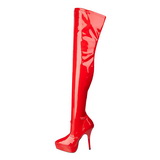 Rouge Verni 13,5 cm INDULGE-3000 bottes cuissardes hommes