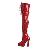 Rouge Verni 13 cm ELECTRA-3028 Bottes Cuissardes Talons Hauts