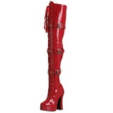 Rouge Verni 13 cm ELECTRA-3028 Bottes Cuissardes Talons Hauts