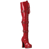 Rouge Verni 13 cm ELECTRA-3028 bottes cuissardes hommes