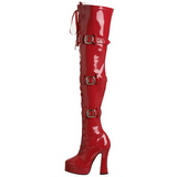 Rouge Verni 13 cm ELECTRA-3028 bottes cuissardes hommes