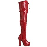 Rouge Verni 13 cm ELECTRA-3028 bottes cuissardes hommes