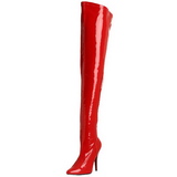 Rouge Verni 13 cm SEDUCE-3000 bottes cuissardes hommes