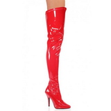 Rouge Verni 13 cm SEDUCE-3000 bottes cuissardes hommes