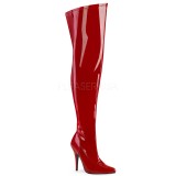 Rouge Verni 13 cm SEDUCE-3000WC cuissardes mollets larges et cuisses rondes lastiques