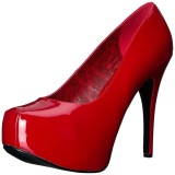 Rouge Verni 14,5 cm Burlesque TEEZE-06W pieds larges escarpins pour homme