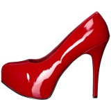 Rouge Verni 14,5 cm Burlesque TEEZE-06W pieds larges escarpins pour homme