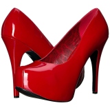 Rouge Verni 14,5 cm Burlesque TEEZE-06W pieds larges escarpins pour homme