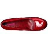 Rouge Verni 14,5 cm Burlesque TEEZE-06W pieds larges escarpins pour homme