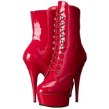 Rouge Verni 15,5 cm DELIGHT-1020 Plateforme Bottines