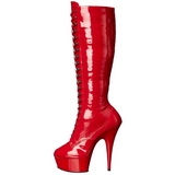 Rouge Verni 15,5 cm DELIGHT-2023 Plateforme Bottes Femmes