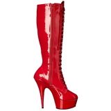 Rouge Verni 15,5 cm DELIGHT-2023 Plateforme Bottes Femmes