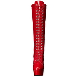 Rouge Verni 15,5 cm DELIGHT-2023 Plateforme Bottes Femmes