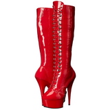 Rouge Verni 15,5 cm DELIGHT-2023 Plateforme Bottes Femmes