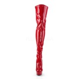 Rouge Verni 15,5 cm DELIGHT-3063 Cuissardes Bottes Plateforme