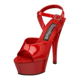 Rouge Verni 15 cm FUNTASMA JULIET-209 Talons Hauts Plateforme