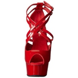 Rouge Verni 15 cm Pleaser DELIGHT-612 Escarpins Haut Talon