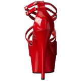 Rouge Verni 15 cm Pleaser DELIGHT-612 Escarpins Haut Talon