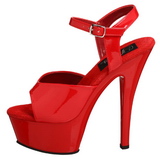 Rouge Verni 15 cm Pleaser KISS-209 Talons Hauts Plateforme