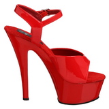 Rouge Verni 15 cm Pleaser KISS-209 Talons Hauts Plateforme