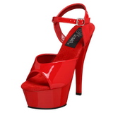 Rouge Verni 15 cm Pleaser KISS-209 Talons Hauts Plateforme