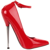 Rouge Verni 16 cm DAGGER-12 Chaussures Stilettos Escarpins Femmes
