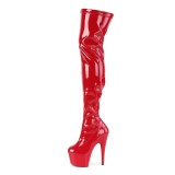 Rouge Verni 18 cm ADORE-3000 Bottes Cuissardes Talons Hauts