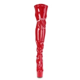 Rouge Verni 18 cm ADORE-3000 Bottes Cuissardes Talons Hauts