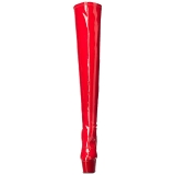 Rouge Verni 18 cm ADORE-3063 Plateforme cuissardes et genoux