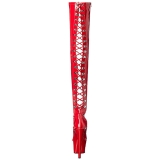 Rouge Verni 18 cm ADORE-3063 Plateforme cuissardes et genoux