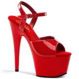 Rouge Verni 18 cm ADORE-709 Talons Hauts Plateforme