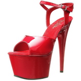 Rouge Verni 18 cm ADORE-709 Talons Hauts Plateforme