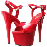 Rouge Verni 18 cm ADORE-709 Talons Hauts Plateforme