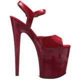 Rouge Verni 20 cm Pleaser FLAMINGO-809 Talons Hauts Plateforme