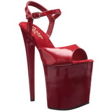 Rouge Verni 20 cm Pleaser FLAMINGO-809 Talons Hauts Plateforme