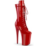 Rouge Verni 23 cm INFINITY-1050 talons trs hauts - bottines plateforme extrme