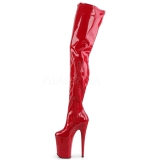 Rouge Verni 23 cm PLEASER INFINITY-4000 Cuissardes Haut Talon