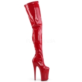 Rouge Verni 23 cm PLEASER INFINITY-4000 Cuissardes Haut Talon