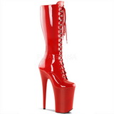 Rouge Verni 23 cm Pleaser INFINITY-2020 Plateforme Bottes Femmes