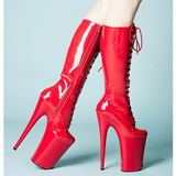 Rouge Verni 23 cm Pleaser INFINITY-2020 Plateforme Bottes Femmes