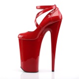 Rouge Verni 25,5 cm BEYOND-087 talons trs hauts - escarpins plateforme extrme