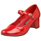 Rouge Verni 5 cm SCHOOLGIRL-50 Chaussures Escarpins Classiques